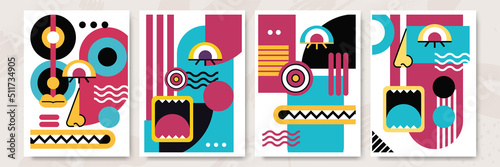 Abstract pop art collage surrealism face design vector illustration. Designed for NFT, token, wallpaper, poster, crypto, punk, aesthetic poster. NFT token in crypto artwork for blockchain digital art