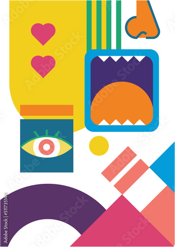 Abstract pop art collage surrealism face design vector illustration. Designed for NFT, token, wallpaper, poster, crypto, punk, aesthetic poster. NFT token in crypto artwork for blockchain digital art © SyahCreation