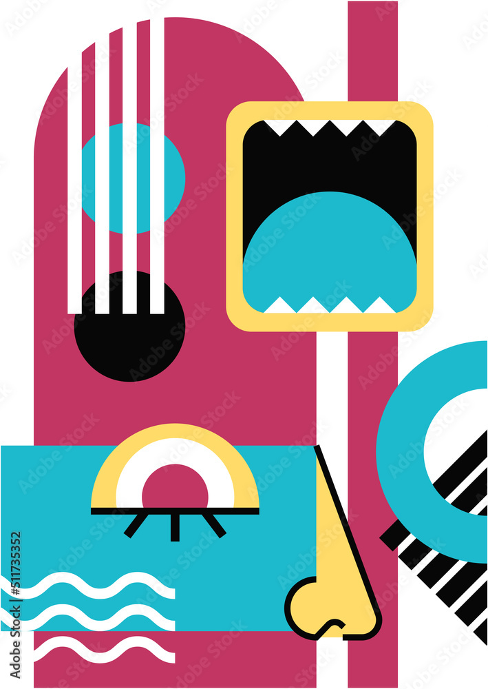 Abstract pop art collage surrealism face design vector illustration. Designed for NFT, token, wallpaper, poster, crypto, punk, aesthetic poster. NFT token in crypto artwork for blockchain digital art Abstract pop art collage surrealism face design vector illustration. Designed for NFT, token, wallpaper, poster, crypto, punk, aesthetic poster. NFT token in crypto artwork for blockchain digital art