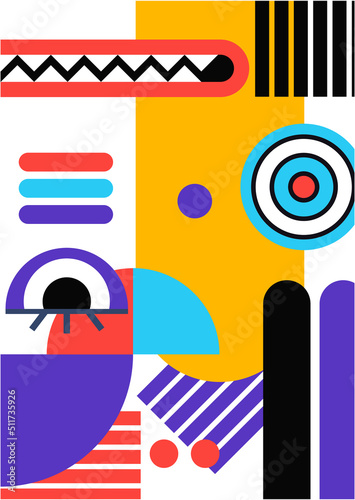 Abstract pop art collage surrealism face design vector illustration. Designed for NFT, token, wallpaper, poster, crypto, punk, aesthetic poster. NFT token in crypto artwork for blockchain digital art