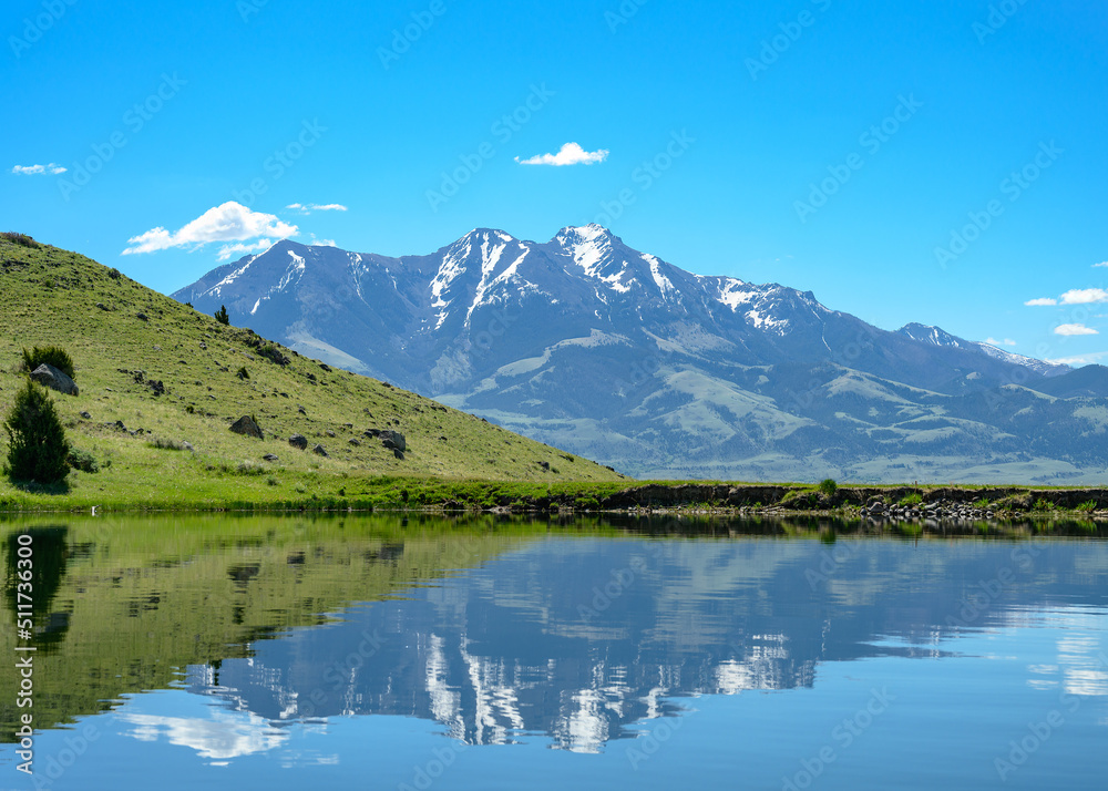 Montana Mountains reflection on lake