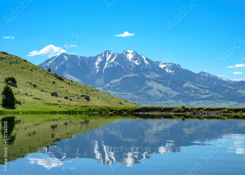 Montana Mountains reflection on lake