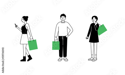 people with shopping bag