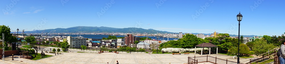 View of Hakodate port and city from Motomachi Park in Hokkaido, japan - 日本 北海道 函館 元町公園