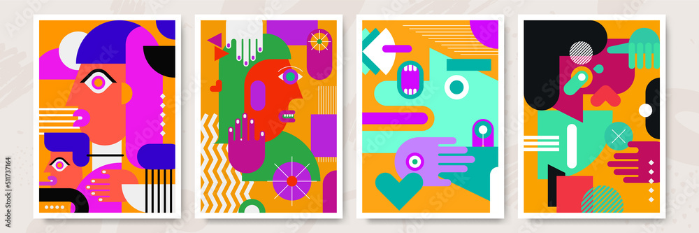 Abstract pop art collage surrealism face design vector illustration. Designed for NFT, token, wallpaper, poster, crypto, punk, aesthetic poster. NFT token in crypto artwork for blockchain digital art Abstract pop art collage surrealism face design vector illustration. Designed for NFT, token, wallpaper, poster, crypto, punk, aesthetic poster. NFT token in crypto artwork for blockchain digital art