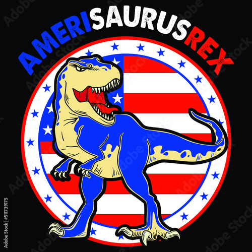 Amerisaurusrex shirt print template typography design for vector file