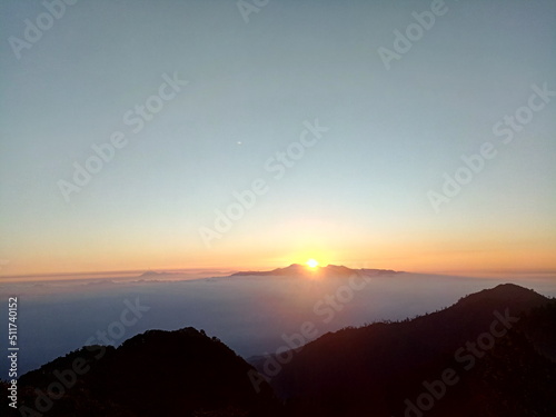 sunset view from the top of Mount Raung