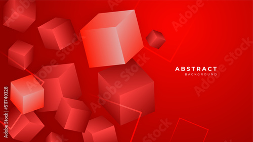 Modern colorful 3d red cube abstract background for business presentation design template with geometric shapes