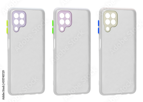 silicone phone case, phone accessory, on a white background