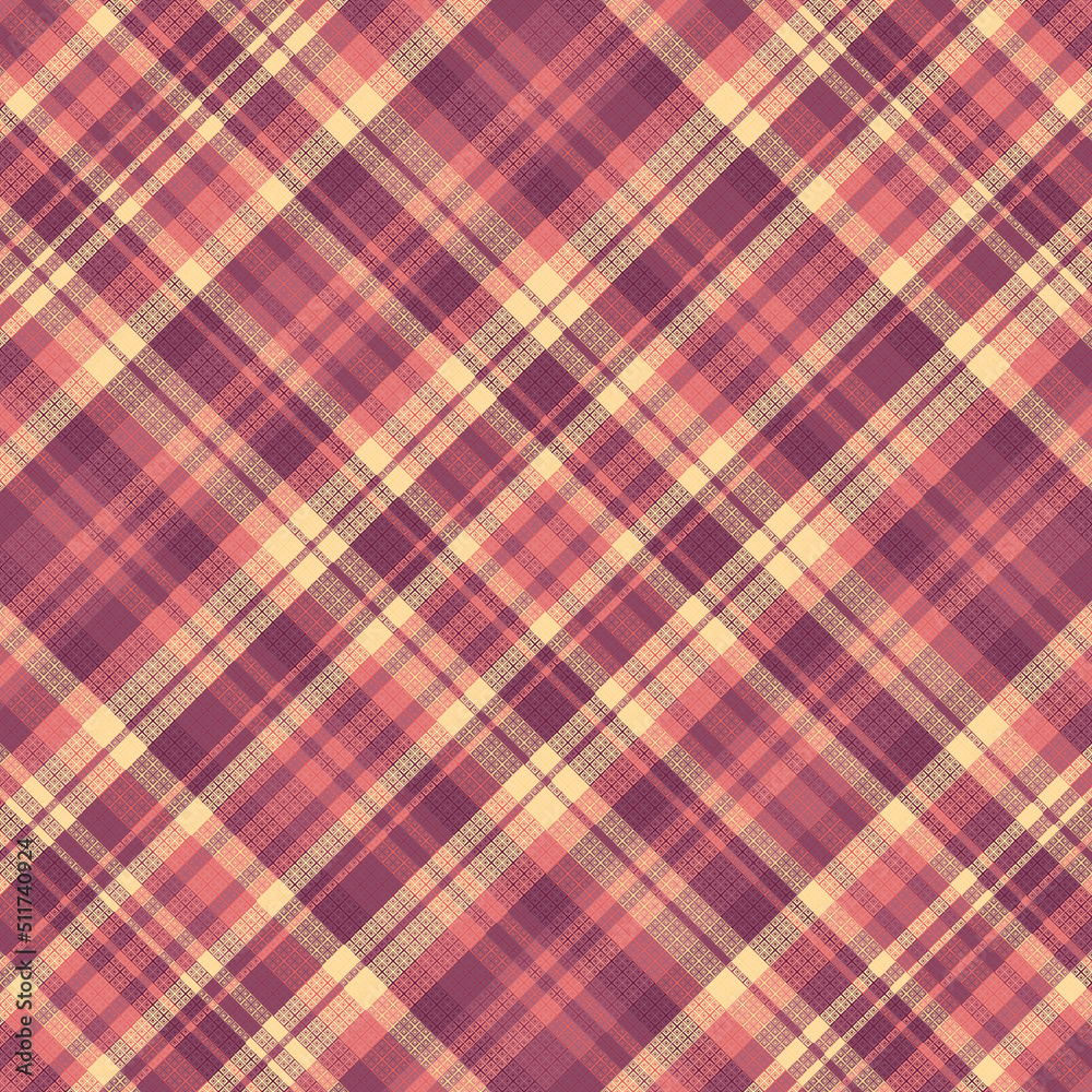 Tartan plaid pattern with texture and warm color. Tartan plaid pattern with texture and warm color.