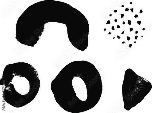 Vector brushes collection. Modern art brush strokes
