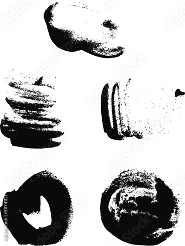 Vector brushes collection. Modern art brush strokes