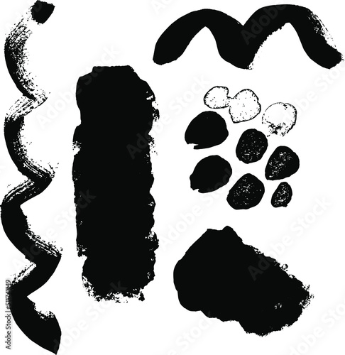 Vector brushes collection. Modern art brush strokes