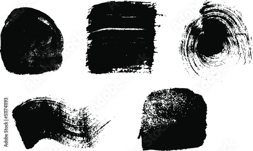 Vector brushes collection. Modern art brush strokes