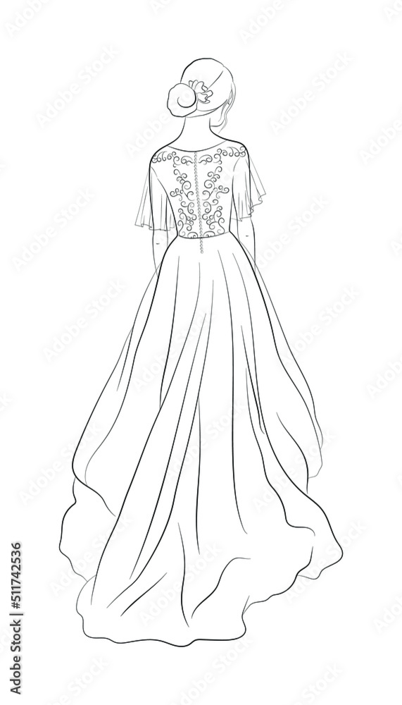 Vector illustration of a bride in wedding dress Vector illustration of a bride in wedding dress