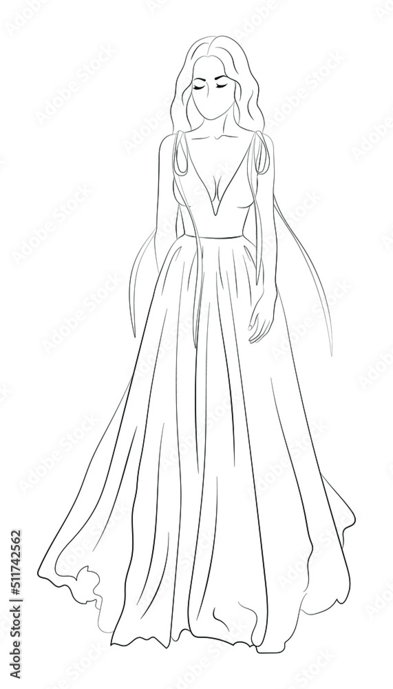 Vector illustration of a bride in a wedding dress Vector illustration of a bride in a wedding dress