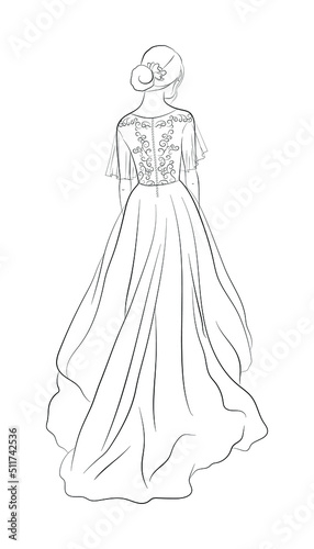 Vector illustration of a bride in wedding dress