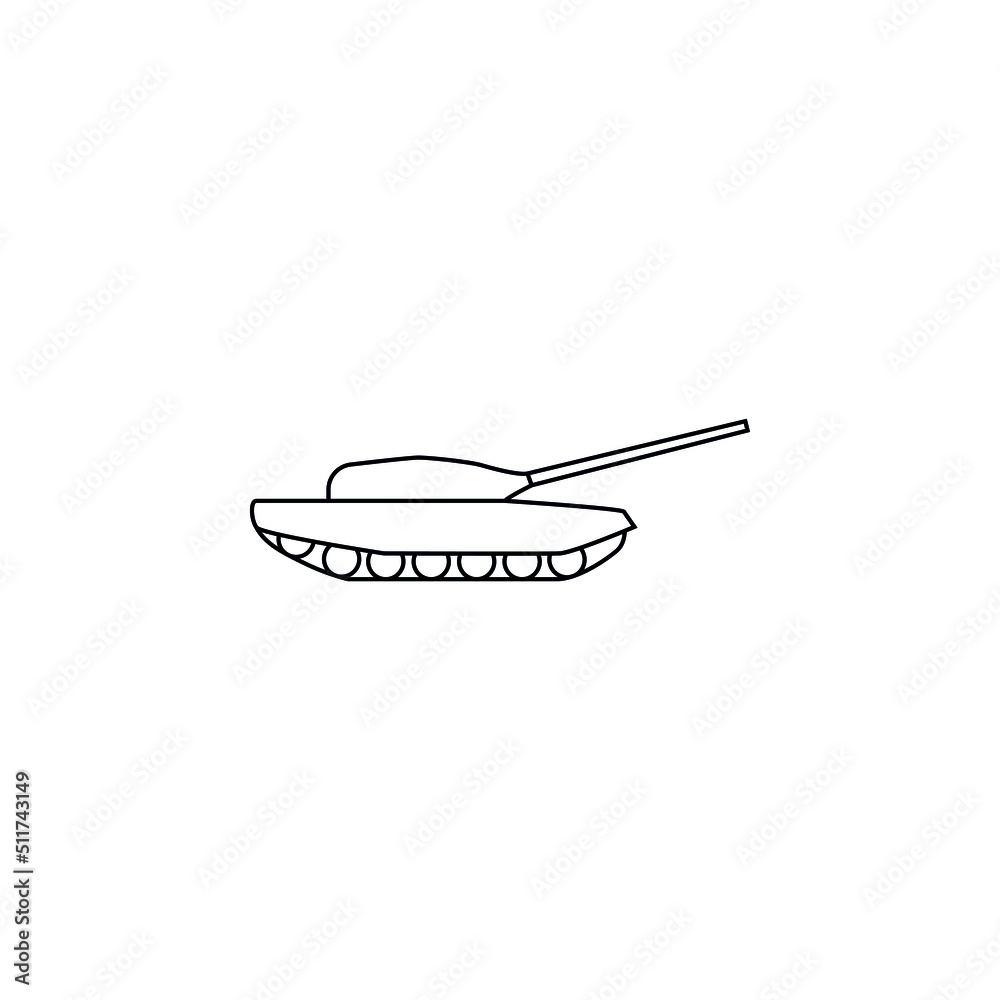 Vector tank line Icon. Tank, war, army icon vector image. Can also be used for military