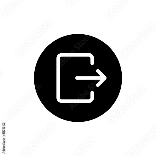 Account logout icon in black round