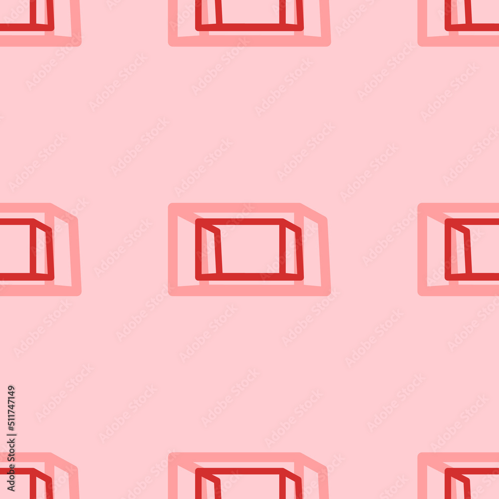 Seamless pattern of large isolated red football goal symbols. The elements are evenly spaced. Vector illustration on light red background Seamless pattern of large isolated red football goal symbols. The elements are evenly spaced. Vector illustration on light red background