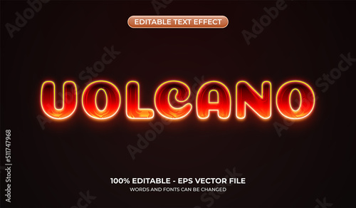 Smoldering red lava text effect. Editable realistic magma effect. Hot steel graphic styles