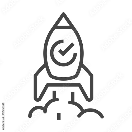 Creative outline rocket launch icon. Startup concept.