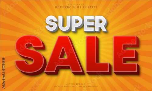 Vector Promotion Super Sale text effect
