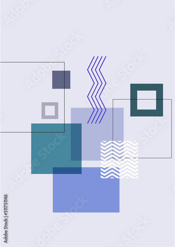 Modern abstract aesthetic set of geometric balance shapes, stairs and plants. Wall decor in boho style. Mid century vector print for cover, wallpaper, card, social media, interior decor