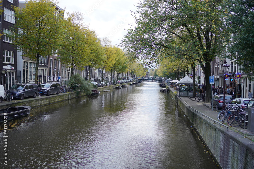 city canal in the beautiful spring of Amsterdam