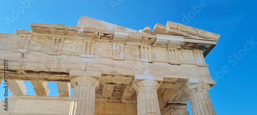 Pilars at the acropolis of Athens photo