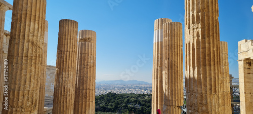 Pilars at the acropolis of Athens photo