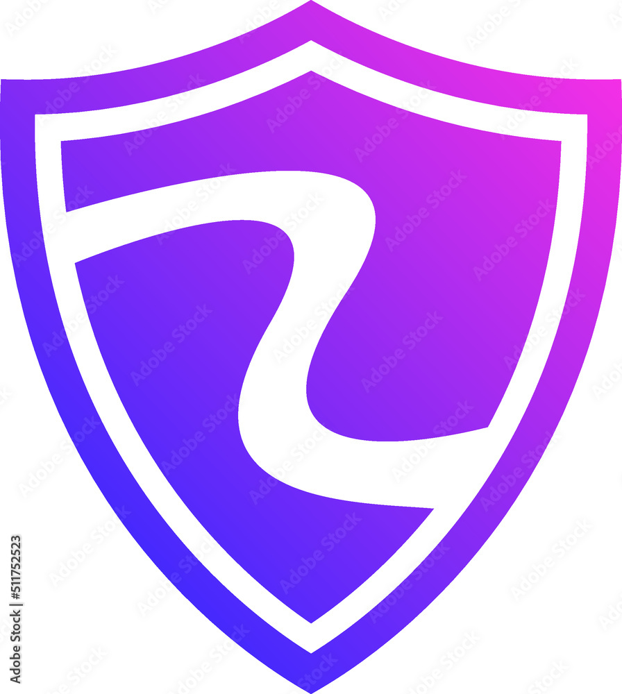 Purple Shield Icon. Shield symbol for your web site design, logo, app