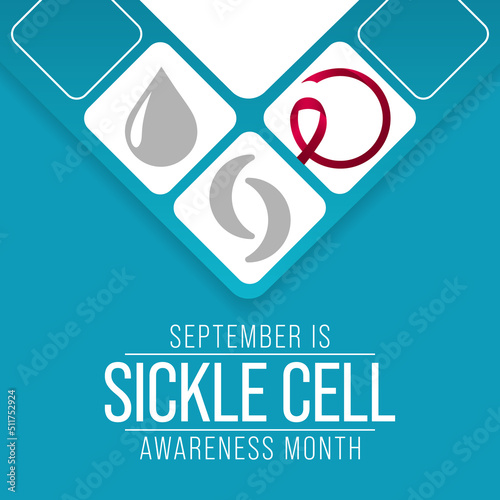 Sickle Cell disease awareness month is observed every year in September, it is a group of inherited red blood cell disorders. Millions of people do not know they have sickle cell trait. vector art