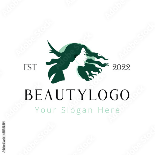 Girl with Different kind of hair Logo design template