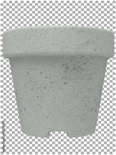 Concret flower pot png 3d render 