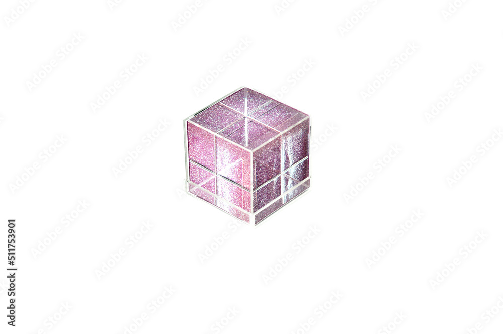 crystal cube with glitter violet color crystal cube with glitter violet color