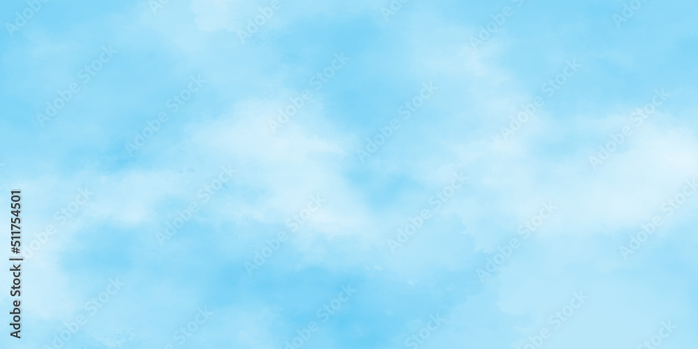 Abstract natural blue sky of summer season with thick clouds, Bright and shinny natural cloudy sky, bright blue cloudy blue sky vector illustration.
