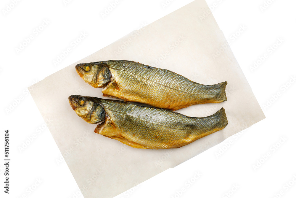 fish on kraft paper on a white background
