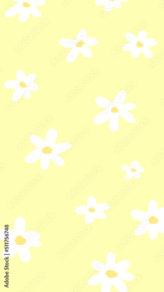 yellow background, wallpaper, print with flowers camomile yellow background, wallpaper, print with flowers camomile