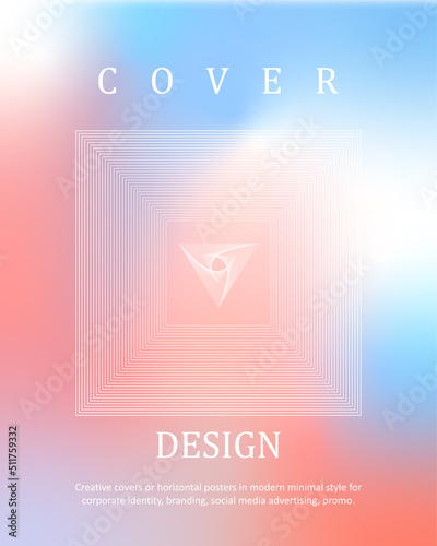 Fluid gradient background vector. Minimalist style posters, Photo frame cover with pastel colorful geometric shapes and liquid color. Modern wallpaper design for social media, poster.