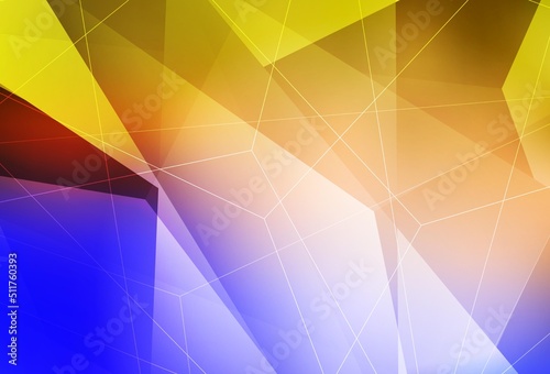 Light Blue, Yellow vector background with polygonal style.