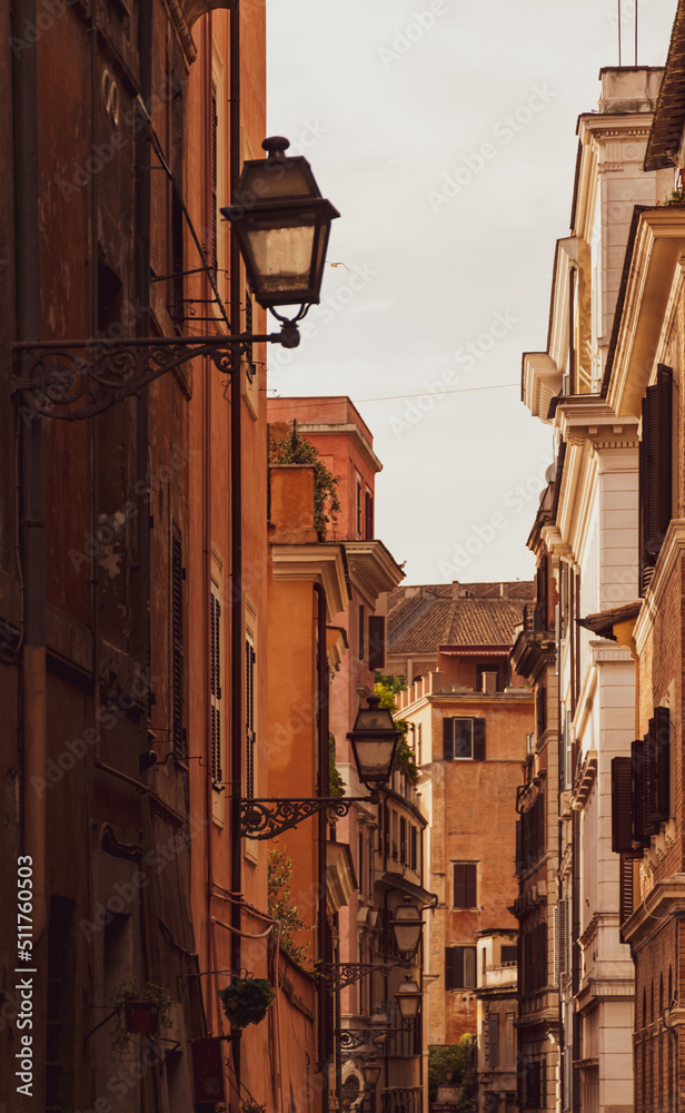 narrow street in Rome, Italy