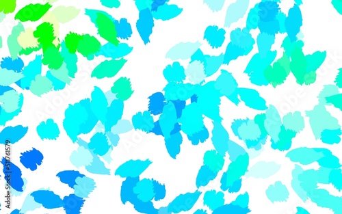 Light Blue, Green vector backdrop with memphis shapes.