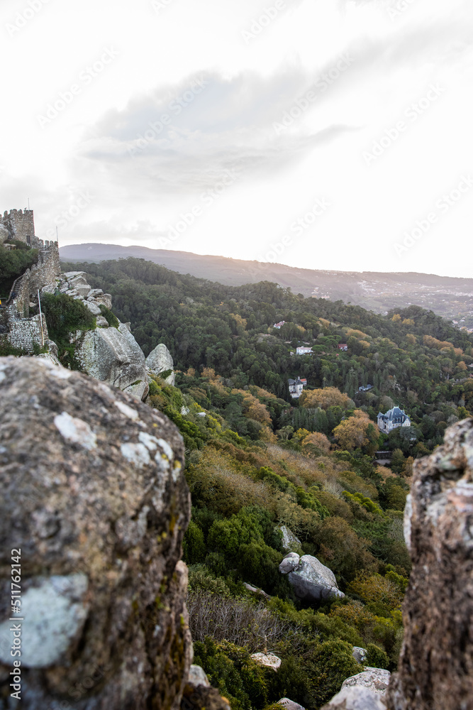 Natural landscape of the Pena Natural Park and the Pena Castle