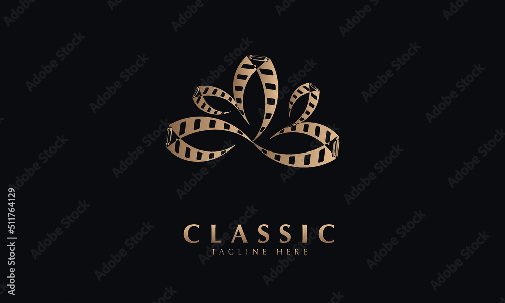 movie roll or camra roll vector monogram logo template