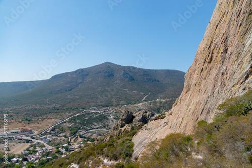 cloudless blue sky landscape from high arid mountains