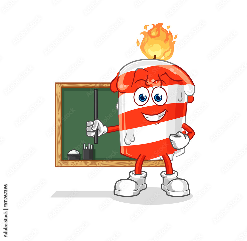 Obraz premium birthday candle teacher vector. cartoon character