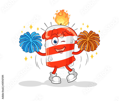 birthday candle cheerleader cartoon. cartoon mascot vector
