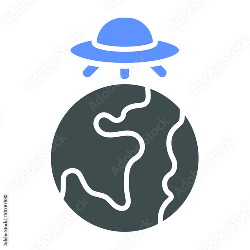 UFO Earth Icon Style