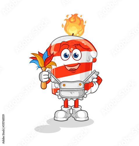 birthday candle maid mascot. cartoon vector
